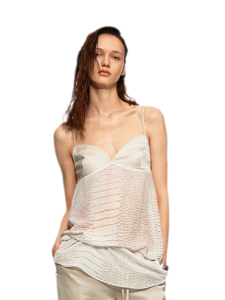 Sheer Satin Snake Camisole