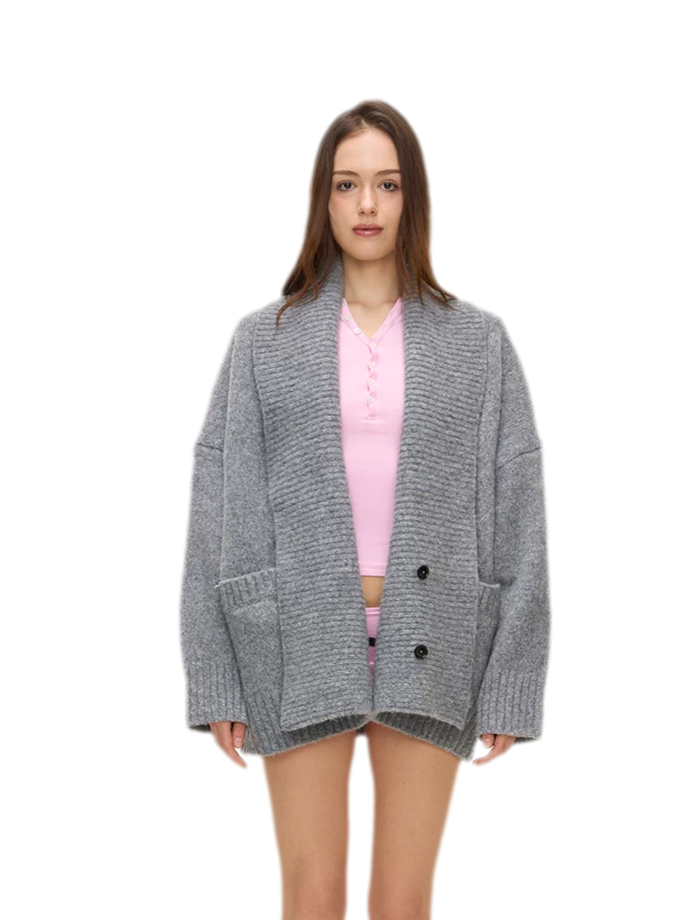 Dense Knit Shawl Cardigan