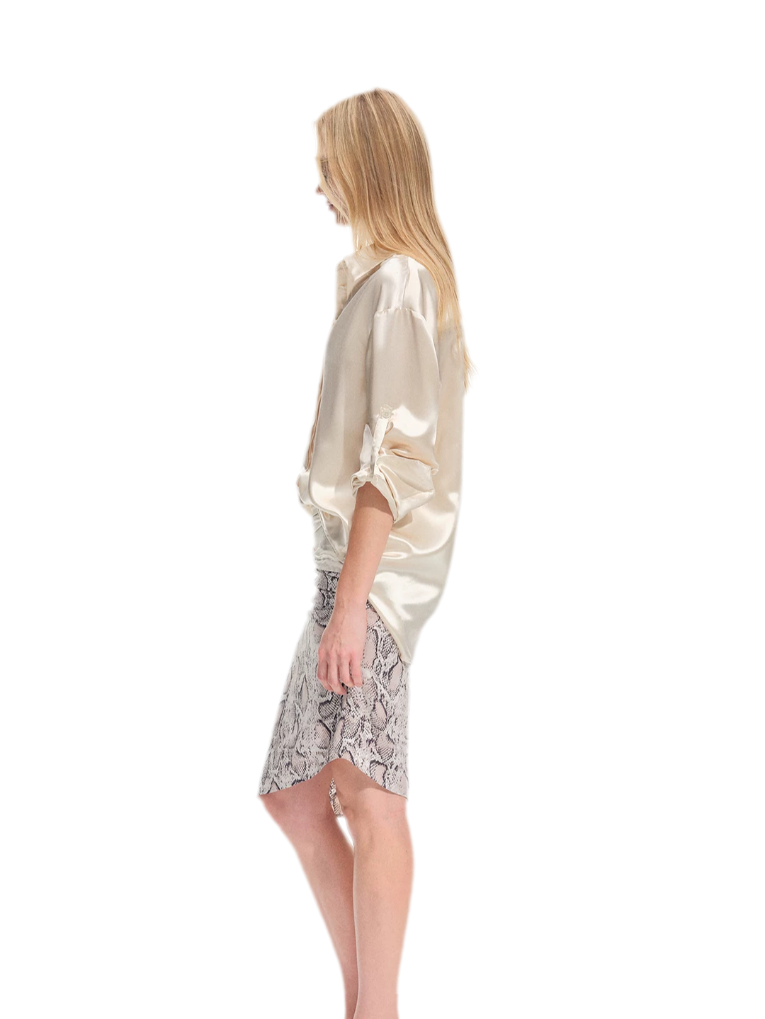 Vintage kokerrok met slangenprint