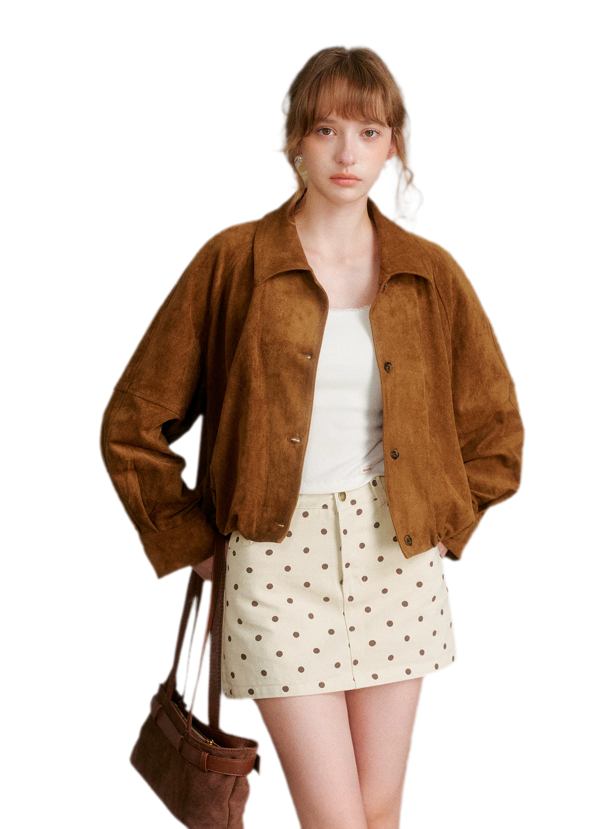 Faux Suede Relaxed Short Jacket