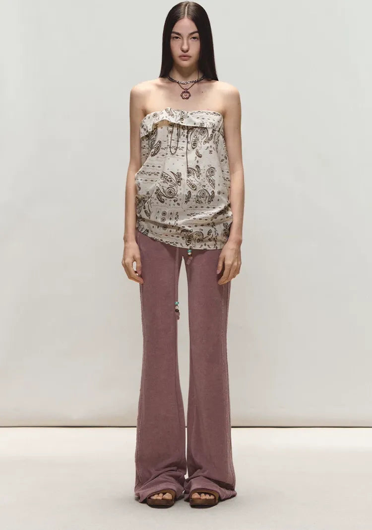 Vintage Holiday Style Relaxed Paisley Silk Top
