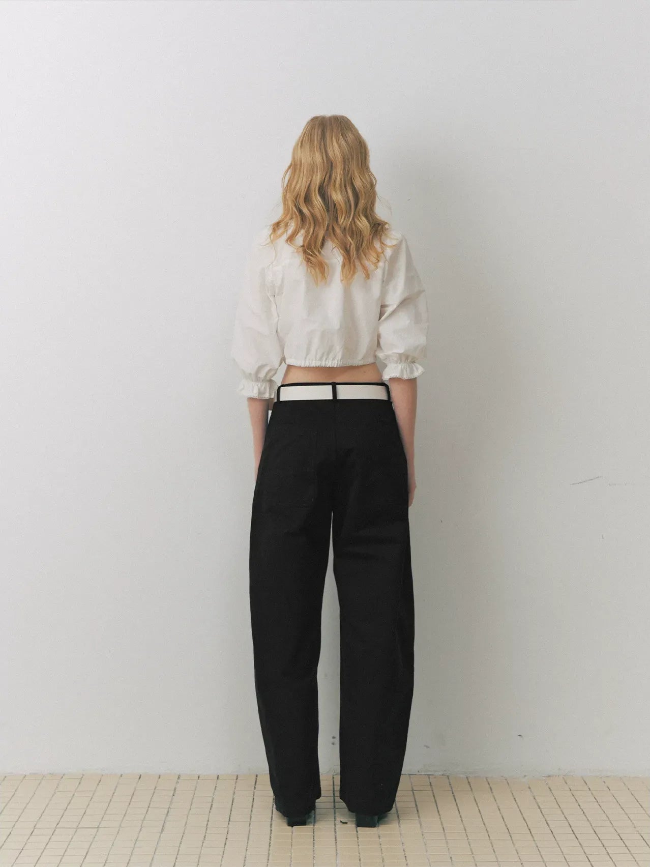 Ruffled Collar Peplum Blouse