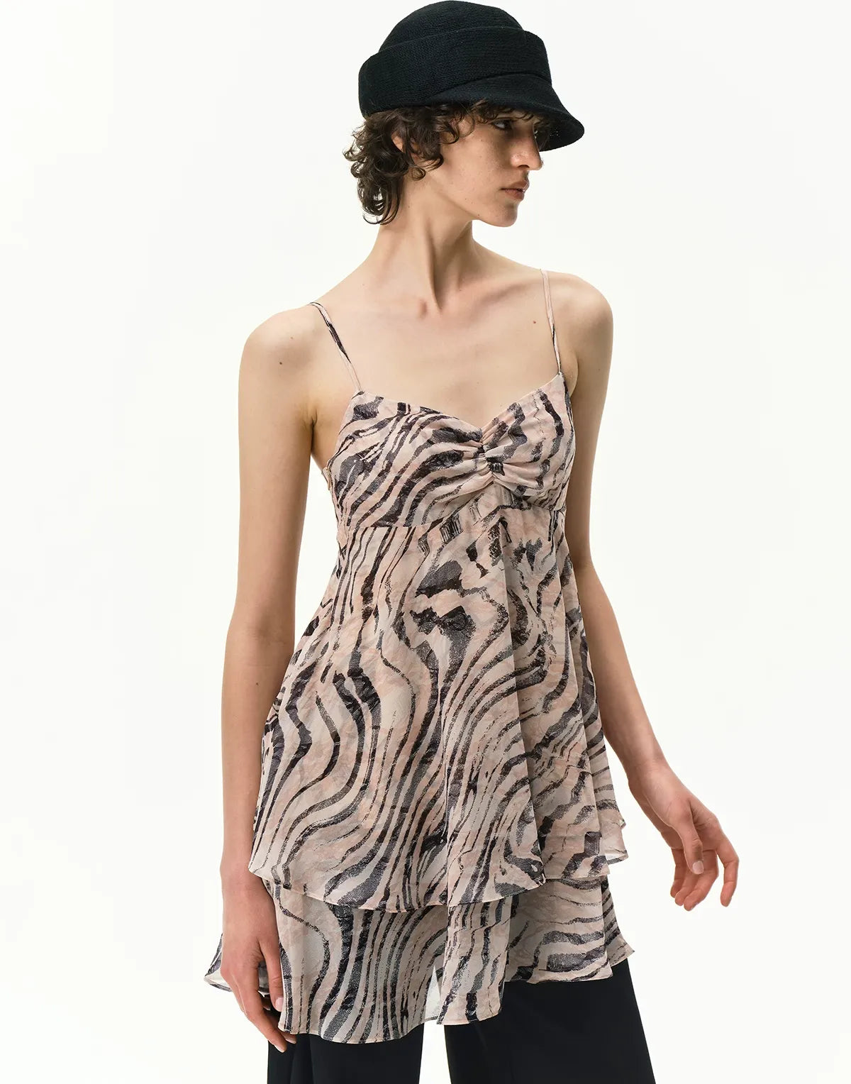Zebra V-Neck Cami Dress
