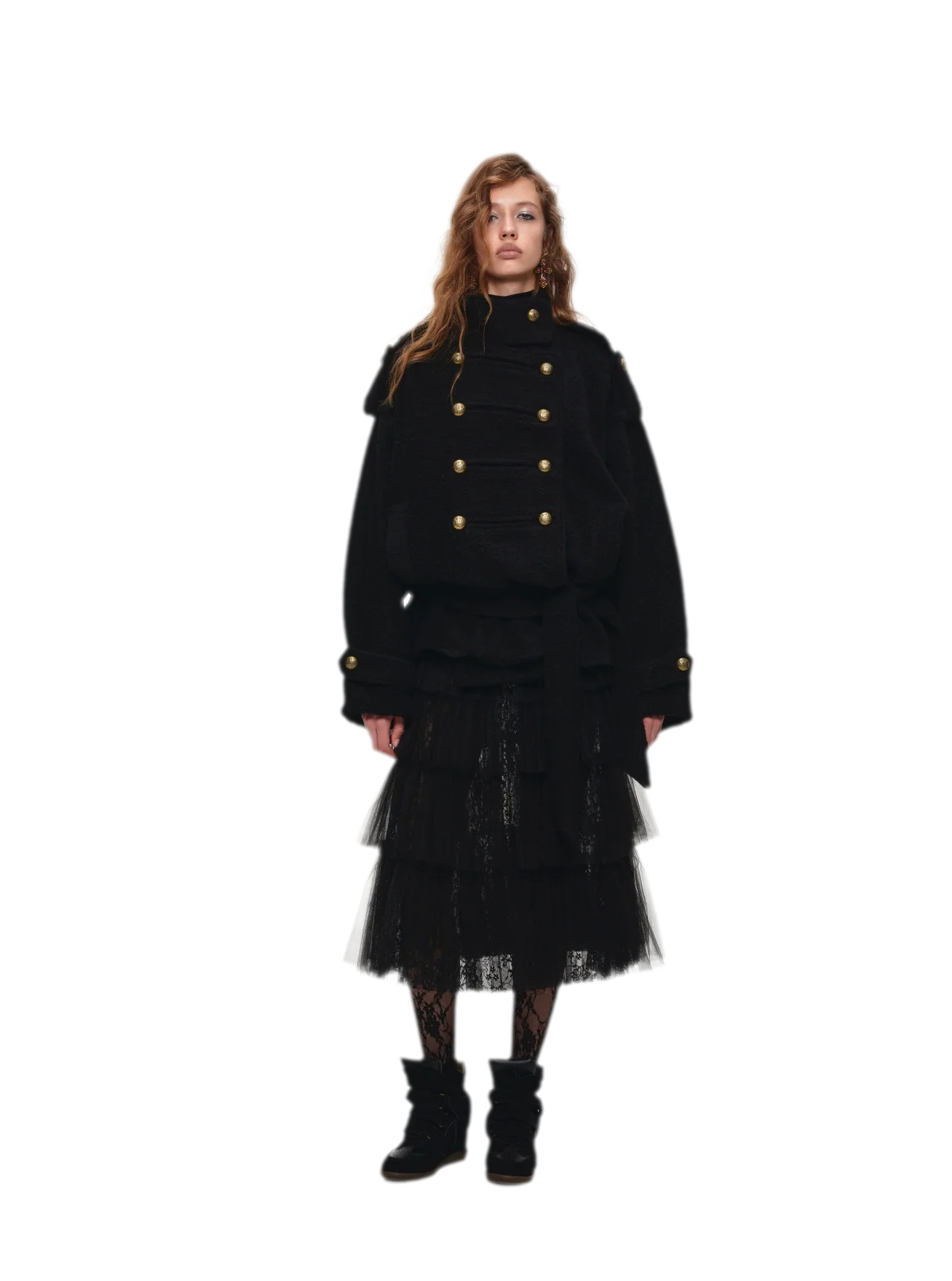 Wool Blend Napoleon Coat