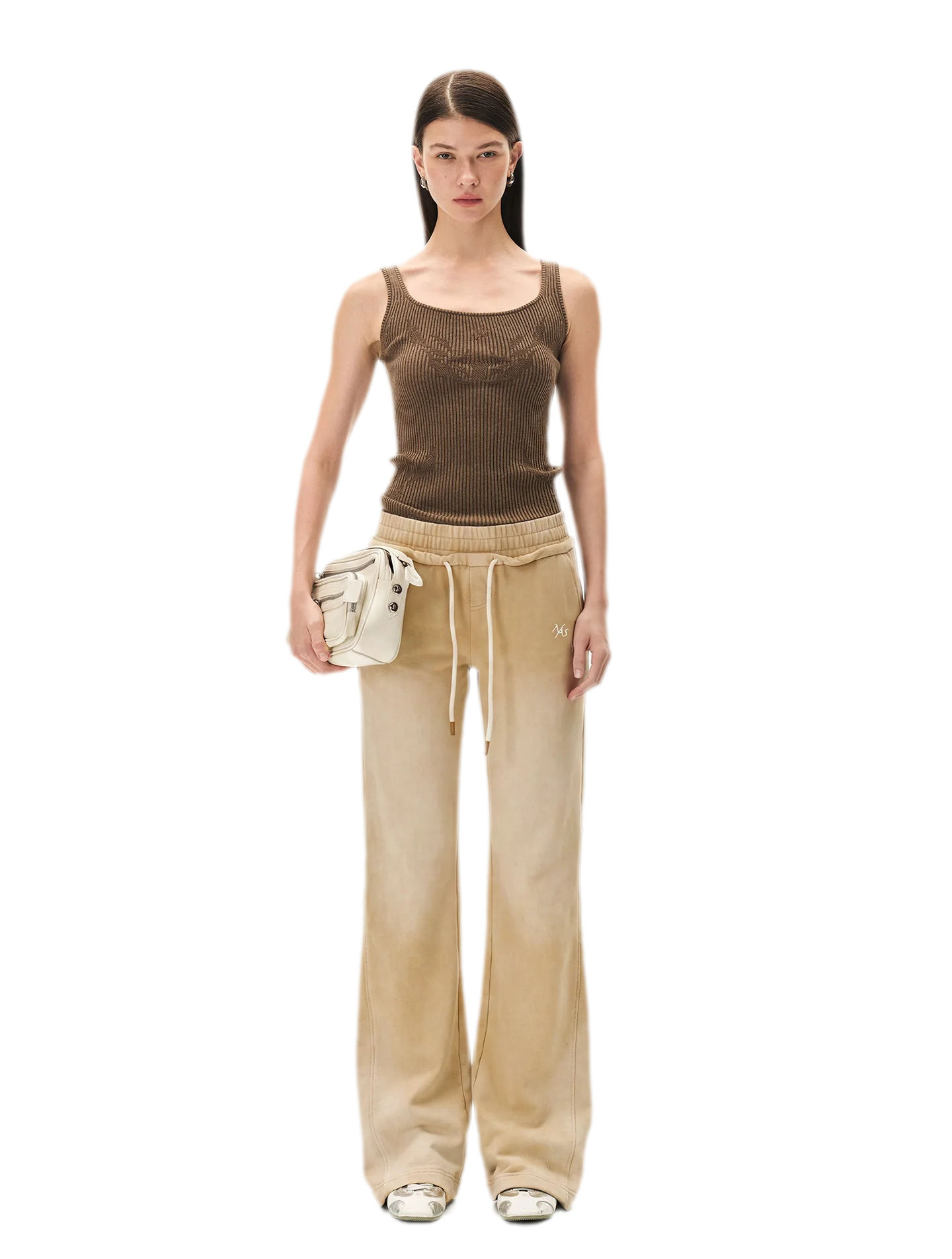 Openwork Jacquard Slim Knit Vest