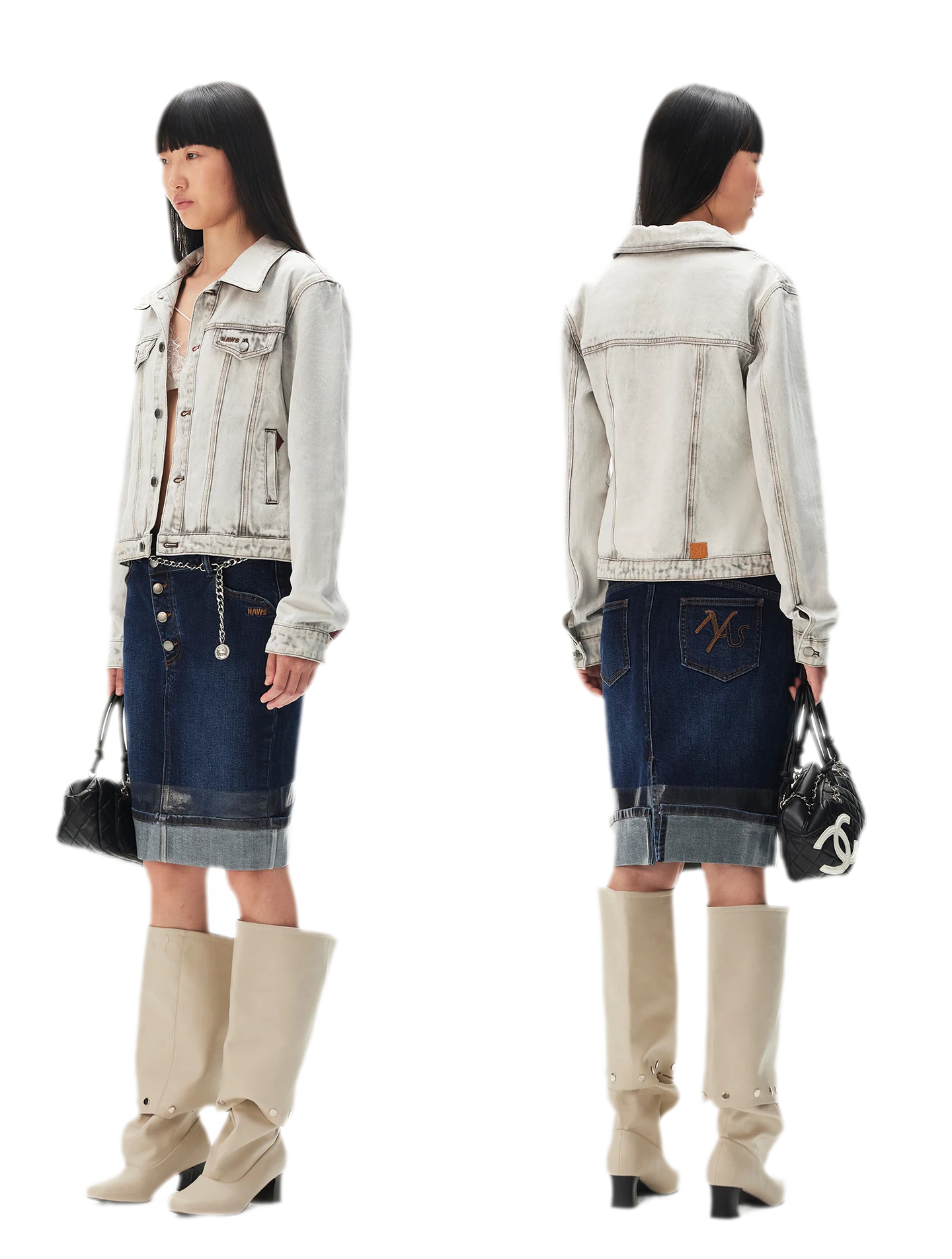 Washed Cropped Denim Jacket