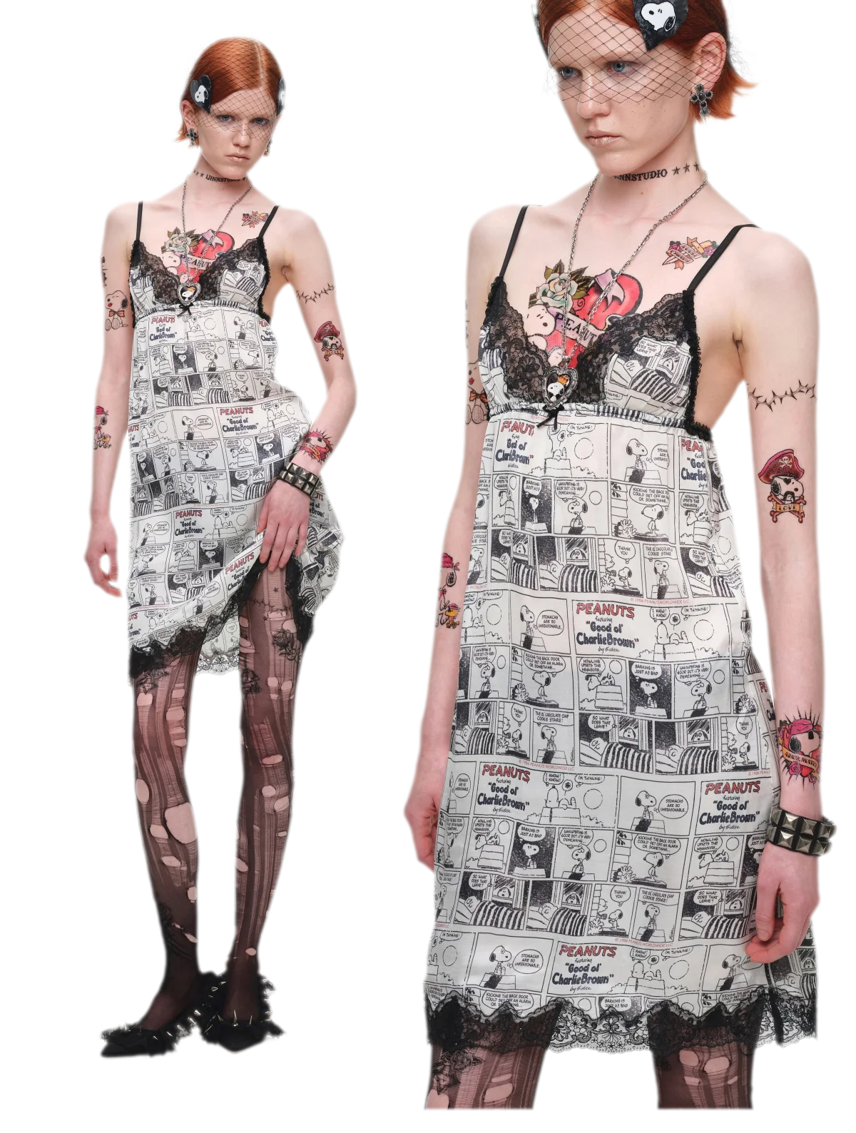 Vintage-Spitzenbesatz-Camisole-Kleid