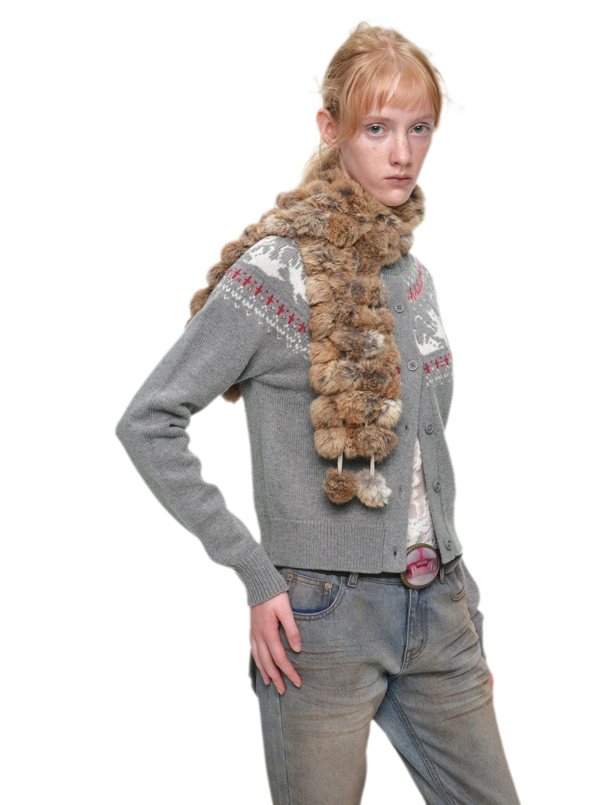 Gilet à motif chat Fair Isle