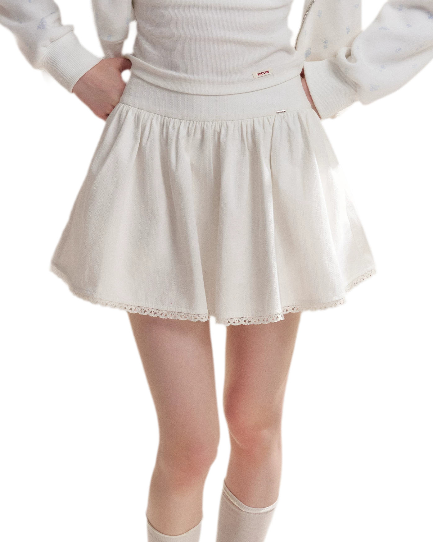 Textured A-Line Short Skirt