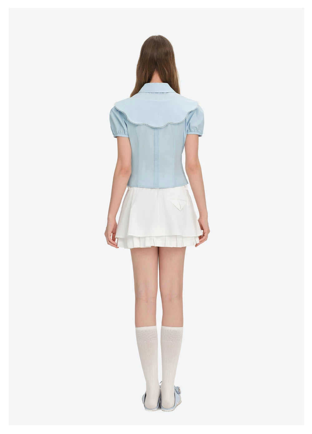 Patchwork Two-in-One Short Shirt