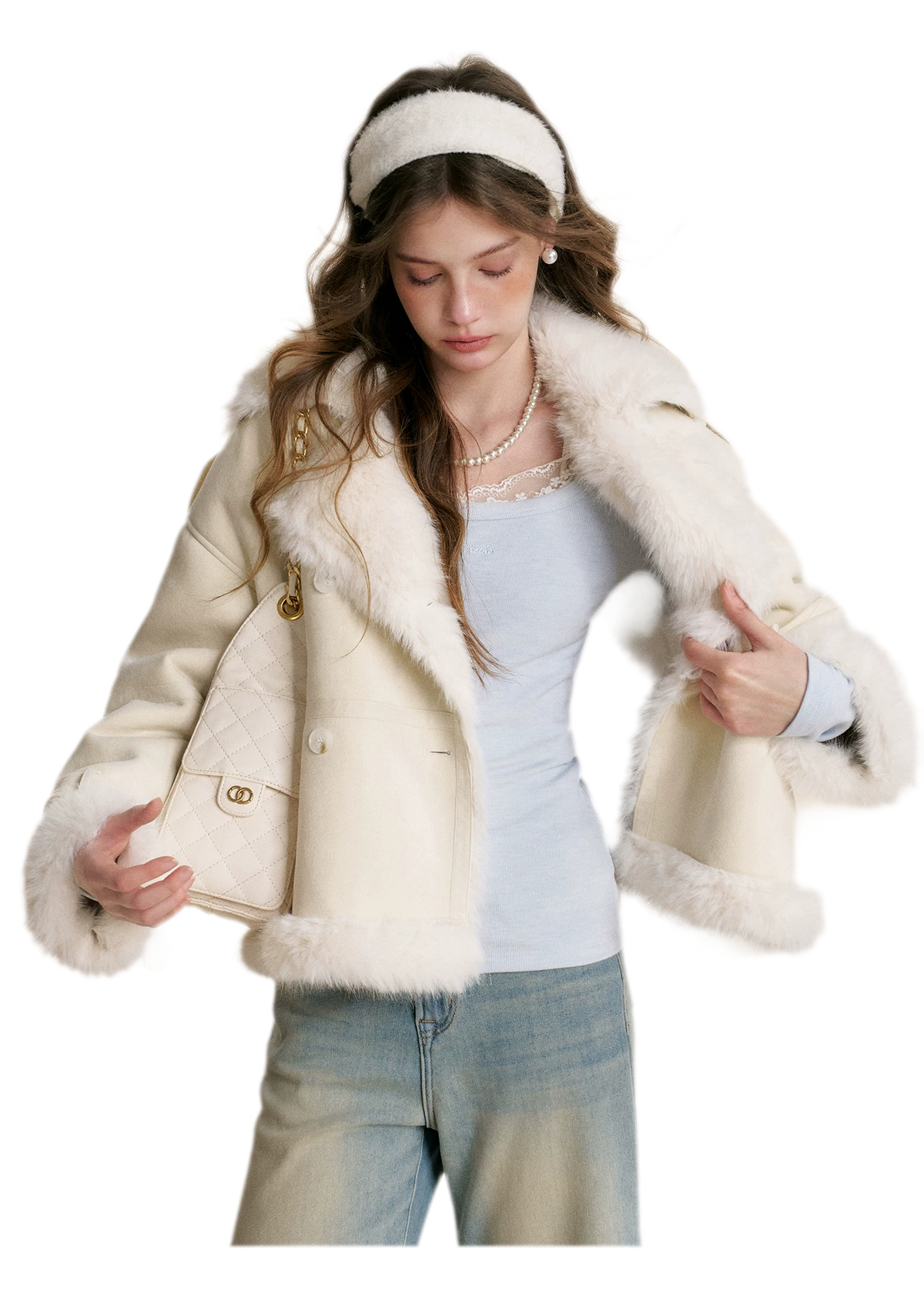 تي شيرت ضيق طويل الأكمام من Deer Velvet
