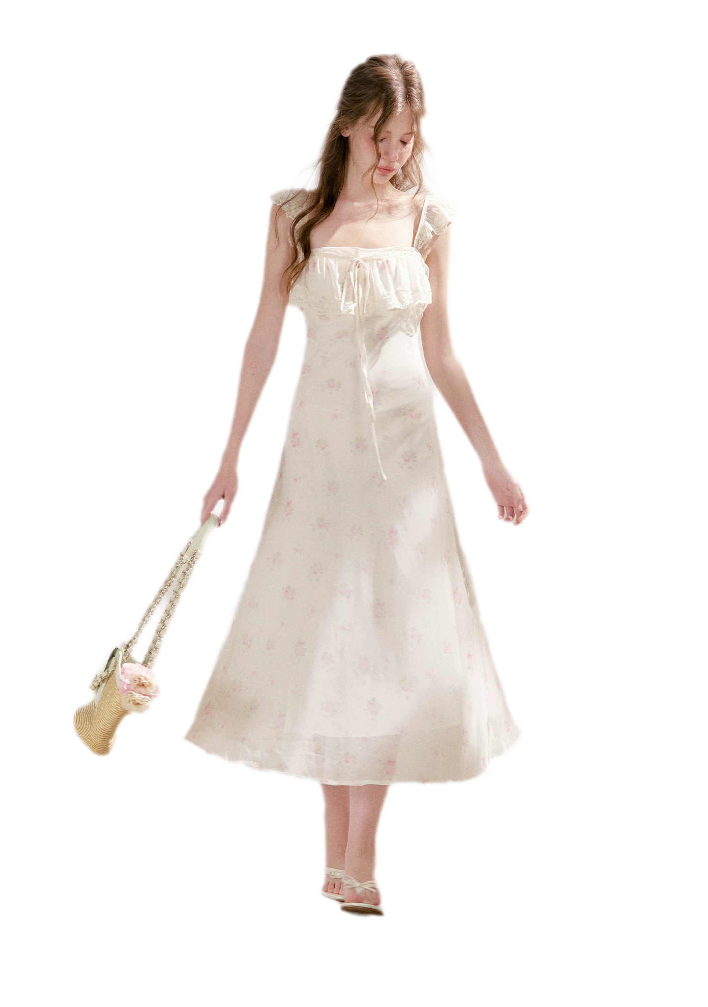 Rose Print Lace Dress