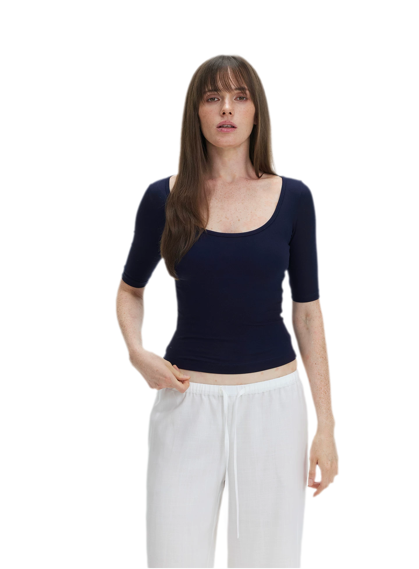 Soft U-Neck Slim-Fit T-Shirt