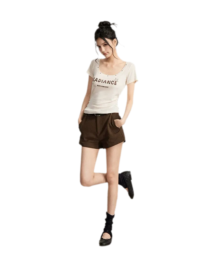 Tencel U-Neck Logo T-Shirt
