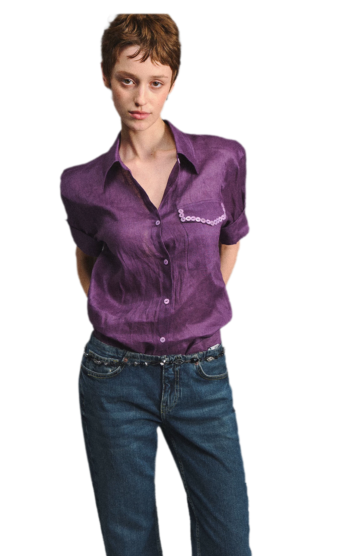 Linen Relaxed Cuff Shirt