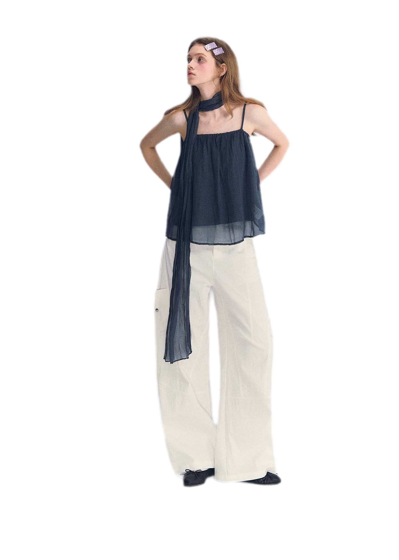 Deconstructed Curved Cargo Pants