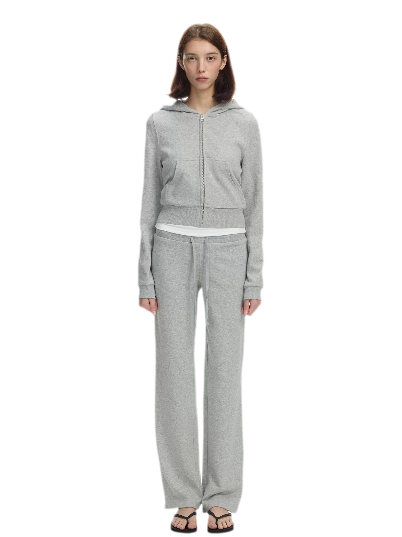 Washed Ribbed Low-Rise Sweatpants
