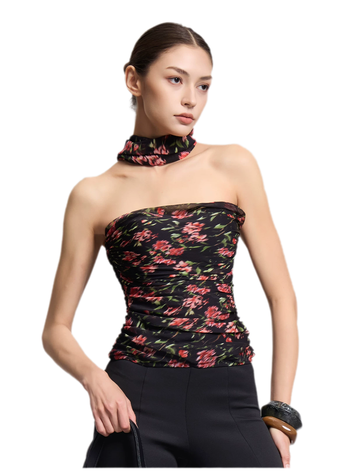Ruched Strapless Bustier Top