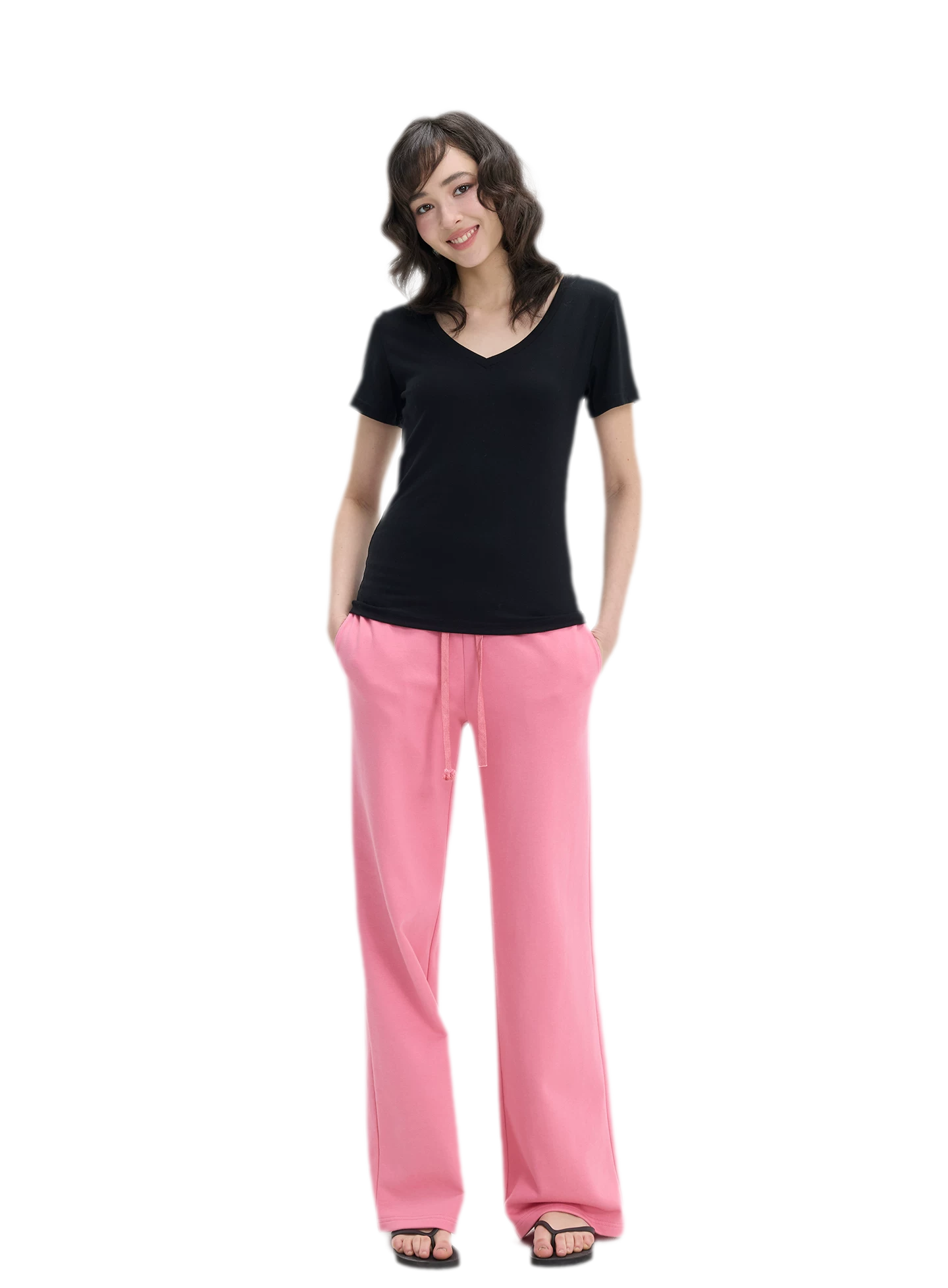 Low-Rise Wide-Leg Loose Sweatpants
