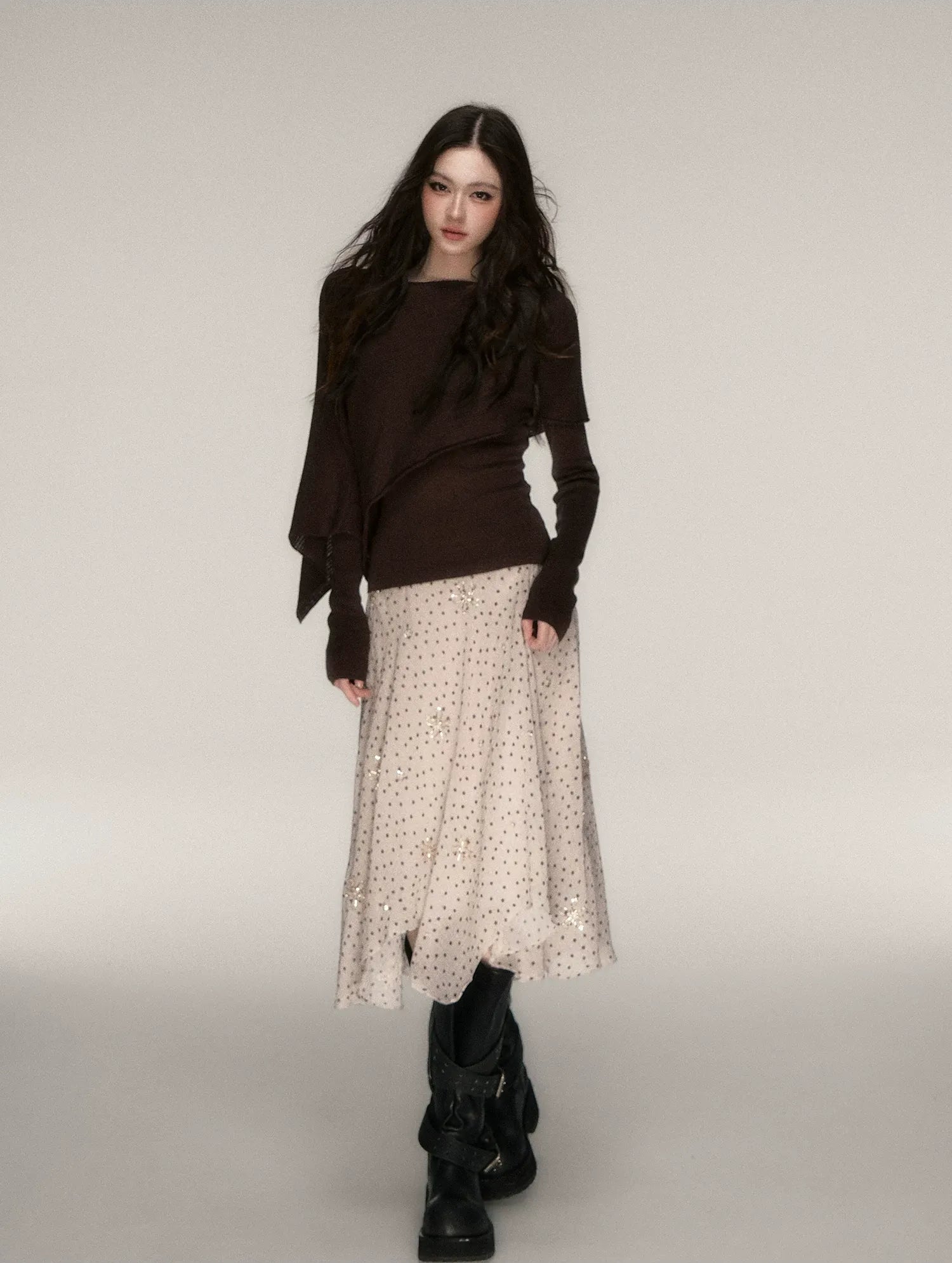 Stretch Shawl Cape Sweater