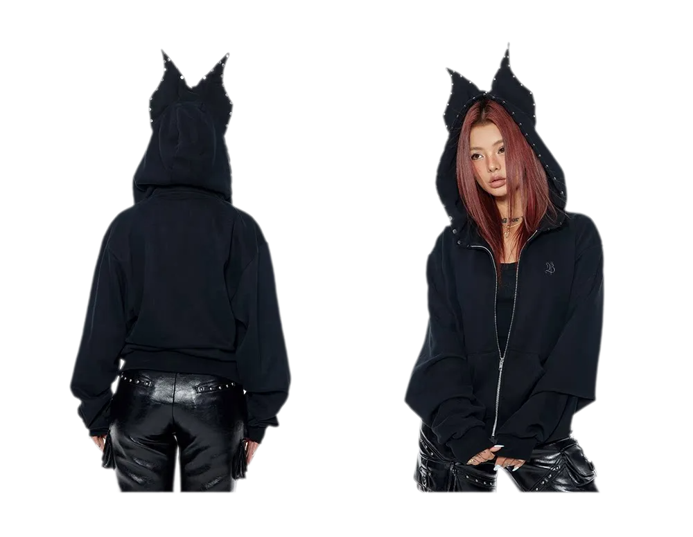 Devil Ear Zip Hoodie