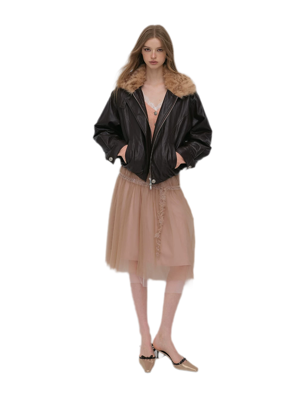 Metallic Leopard Collar Jacket