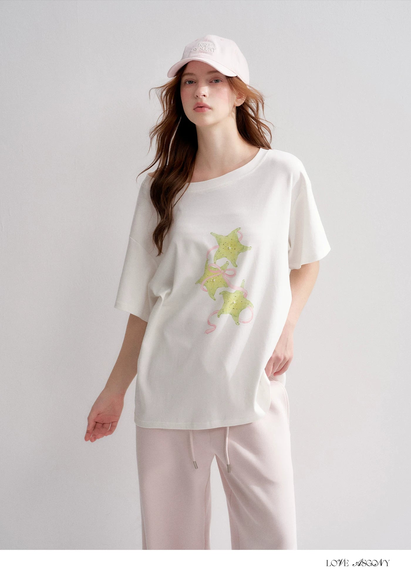 Asymmetrical Starfruit Print T-shirt