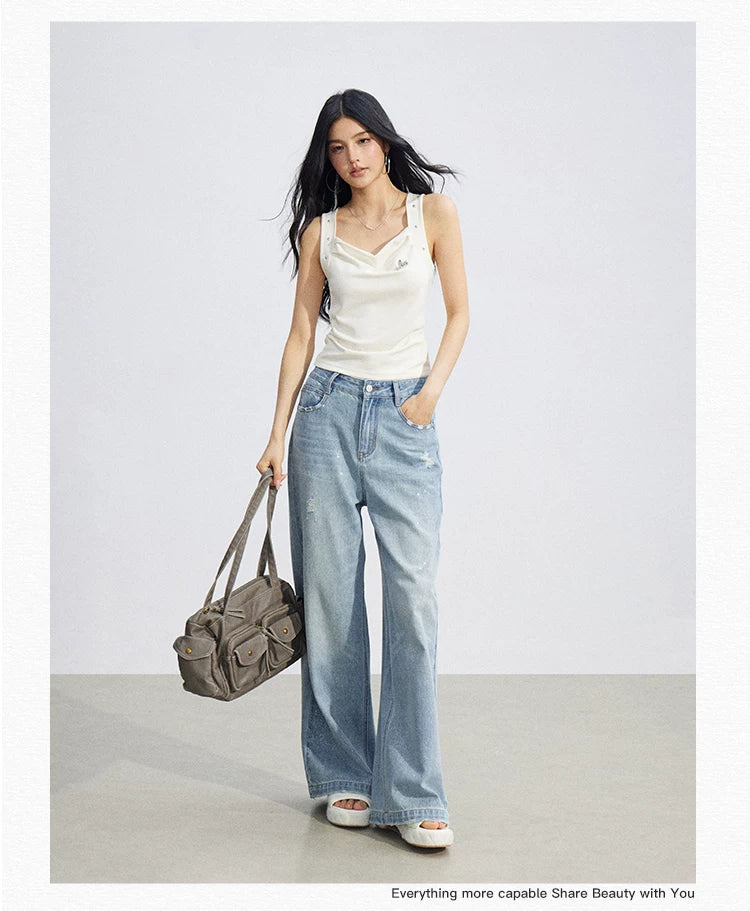 Star Pleated Sleeveless Top