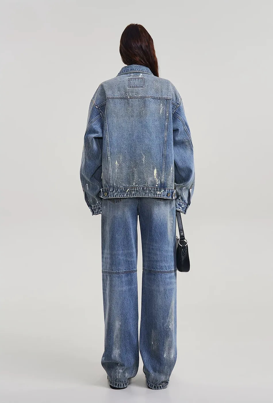 Cross Statue Tide Wide Straight Denim Jeans