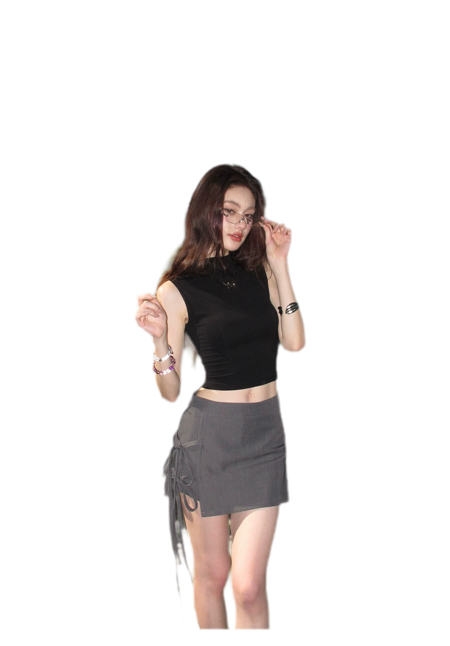 Sleeveless High Neck Tee