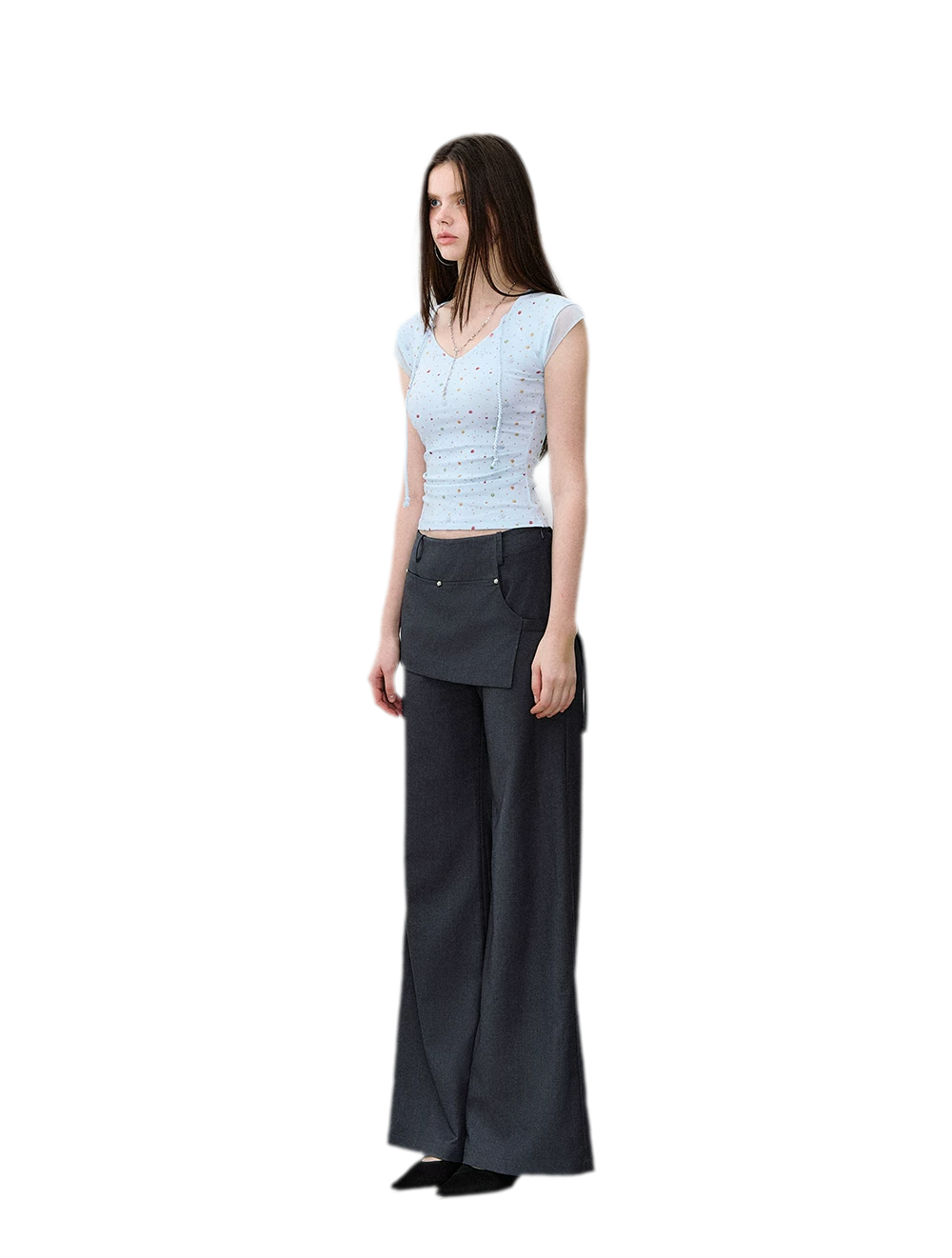 Riveted Wide-Leg Pants