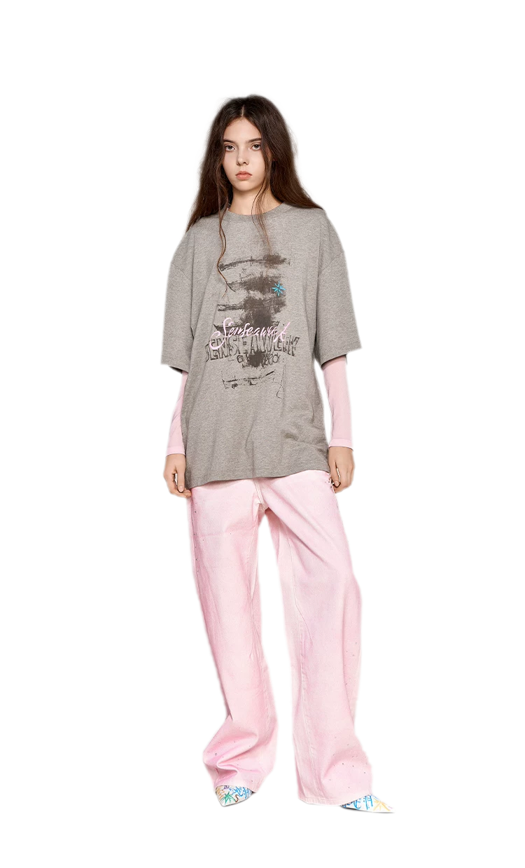 Cotton Rhinestone Graphic T-Shirt