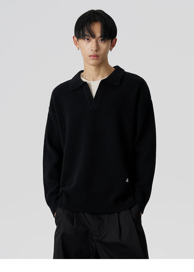 Embroidered Oversized Wool Blend Sweater