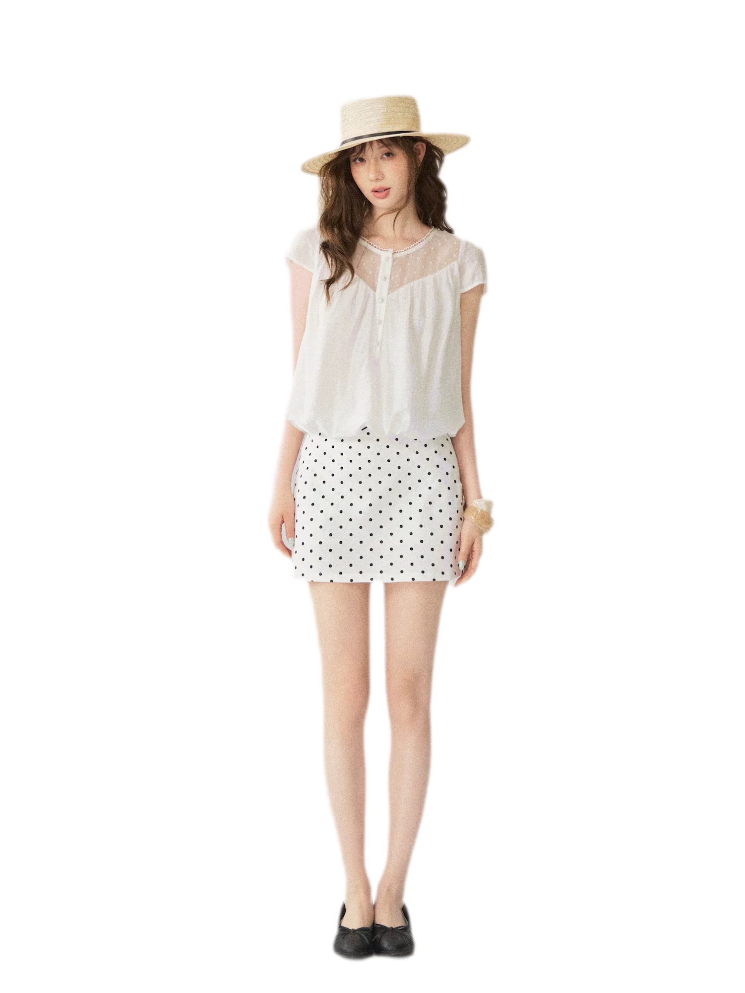 French Puff Short Blouse