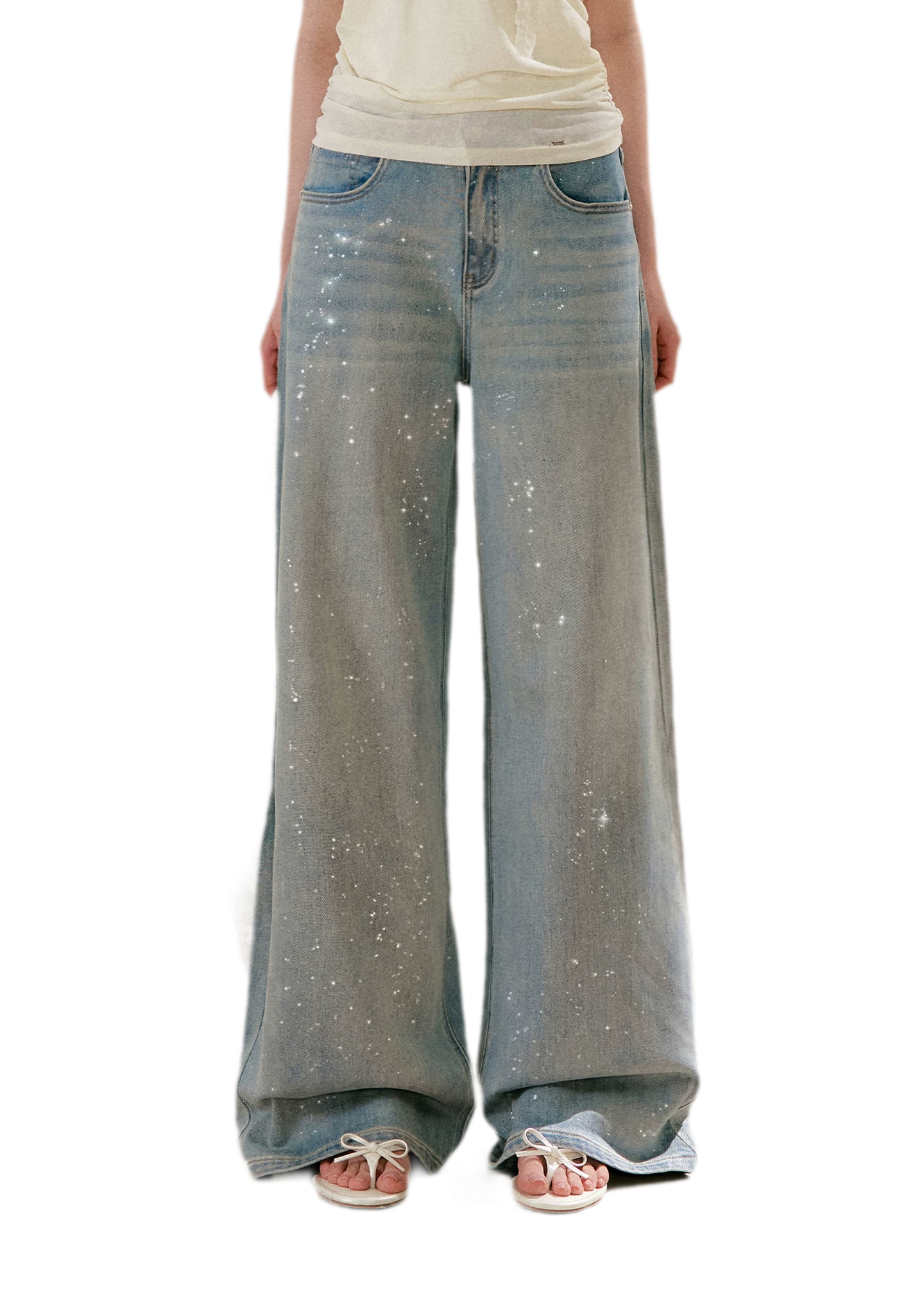 Sparkling Galaxy Wide-Leg Jeans