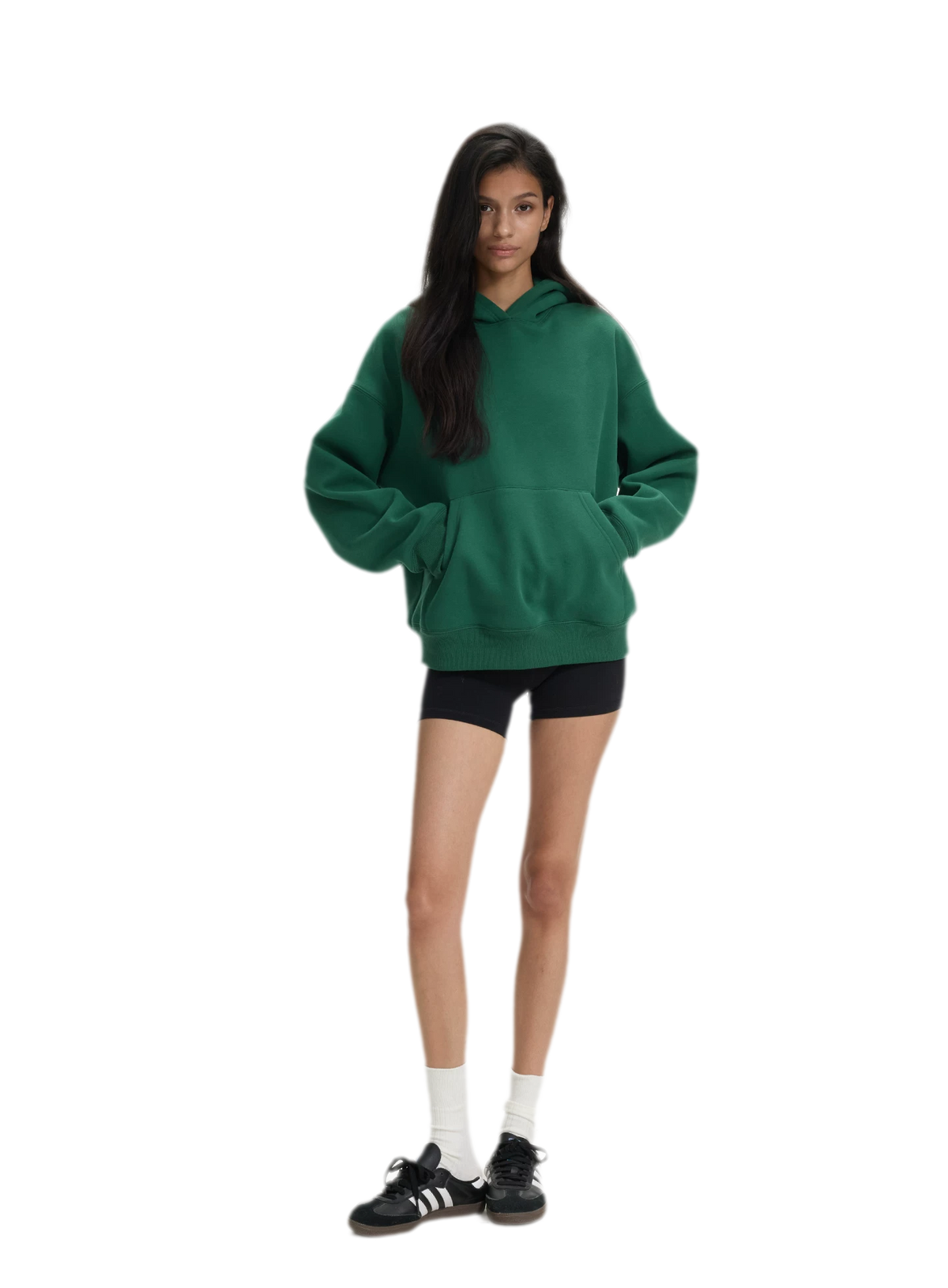 Brushed Hooded Cropped Sweatshirt