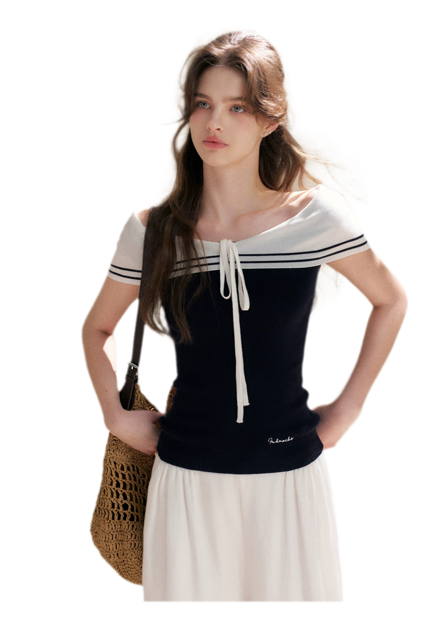 V-Neck Tie Knit Top