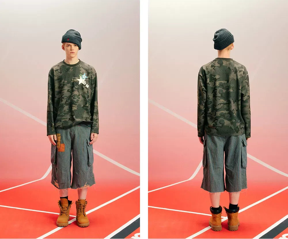 Printed Waffle Camouflage T-Shirt