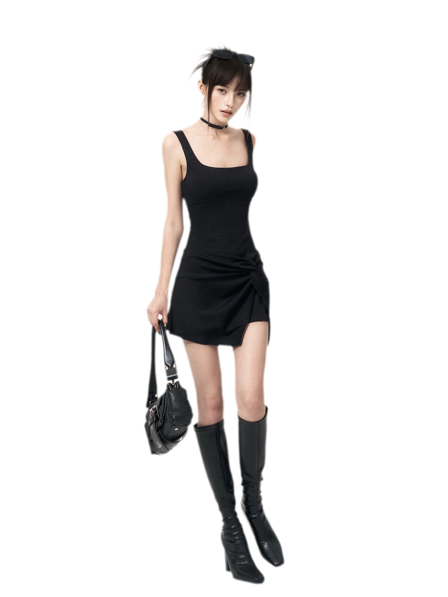 Knotted Knit Midi Dress