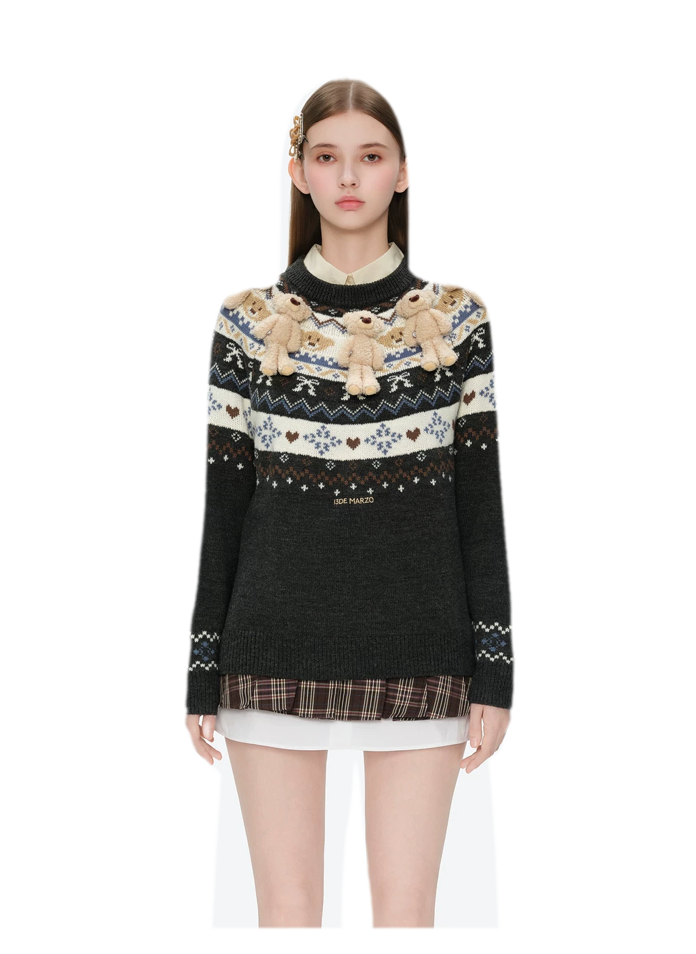 Fair Isle Bear Jacquard Sweater