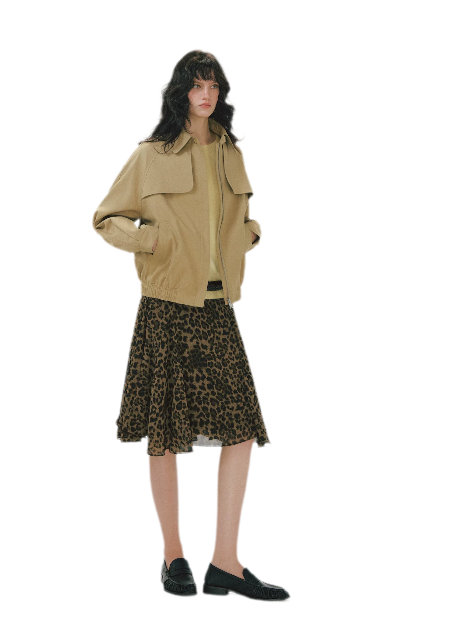 Pleated Collar Utility Jacket
