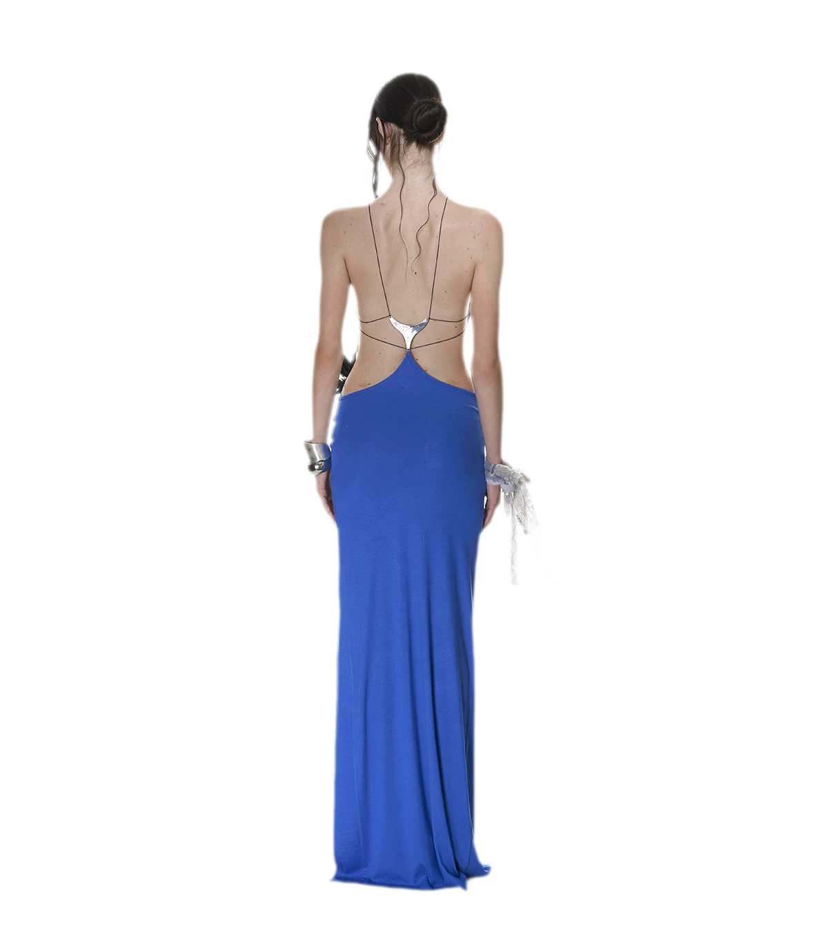 Backless Halter Slit Dress