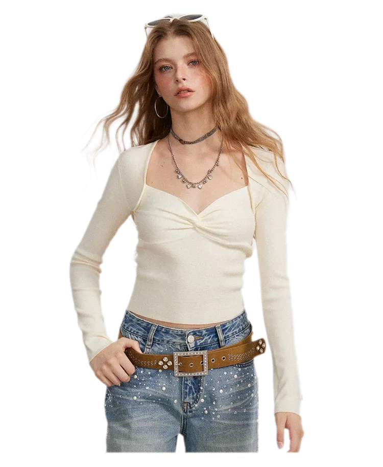 Twist Front Knit Top