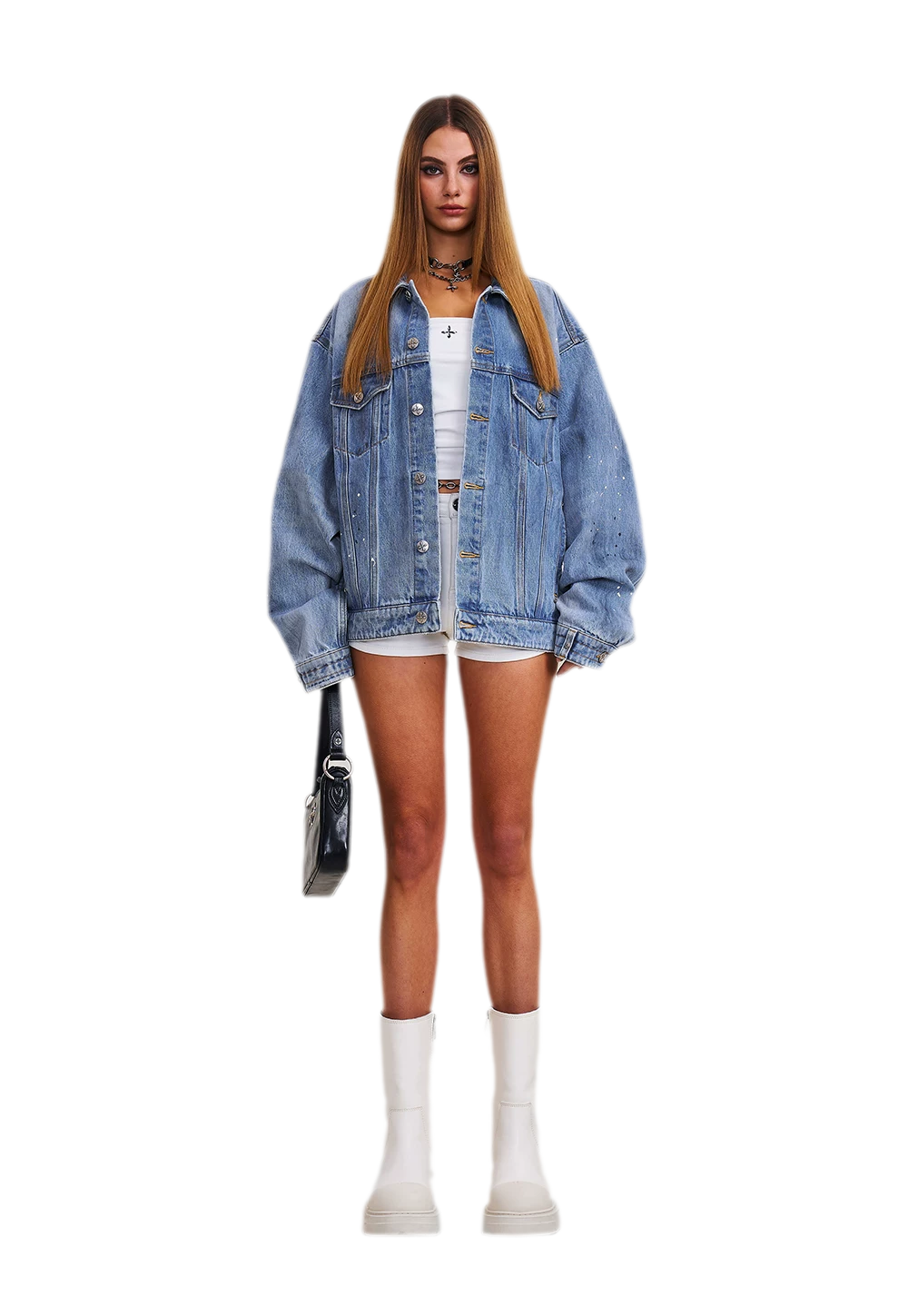 Cross Statue Denim Jacket