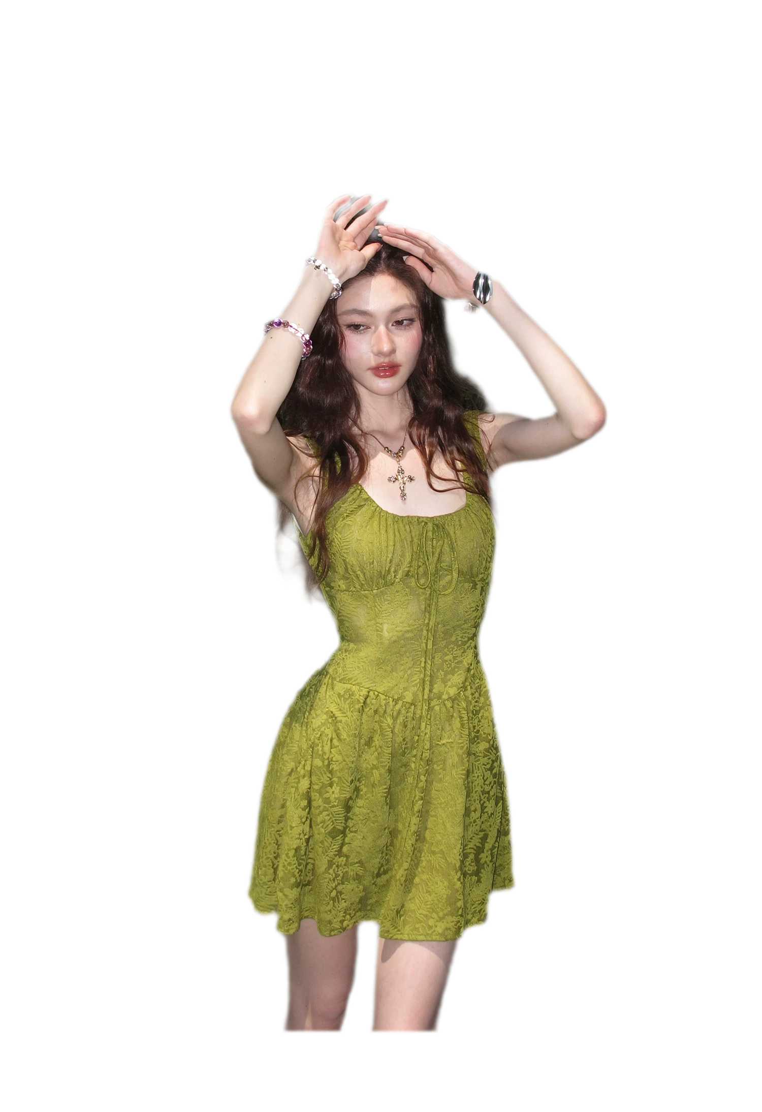 Moss Lace Waist Dress