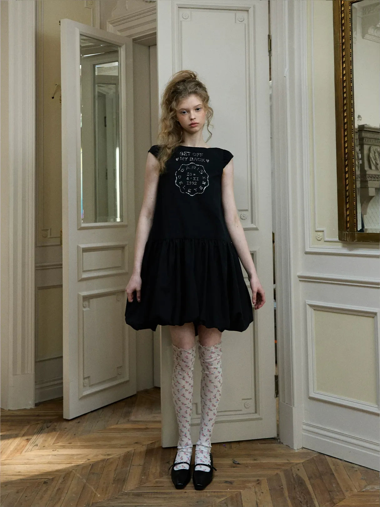 Badge Rhinestone Mini Dress