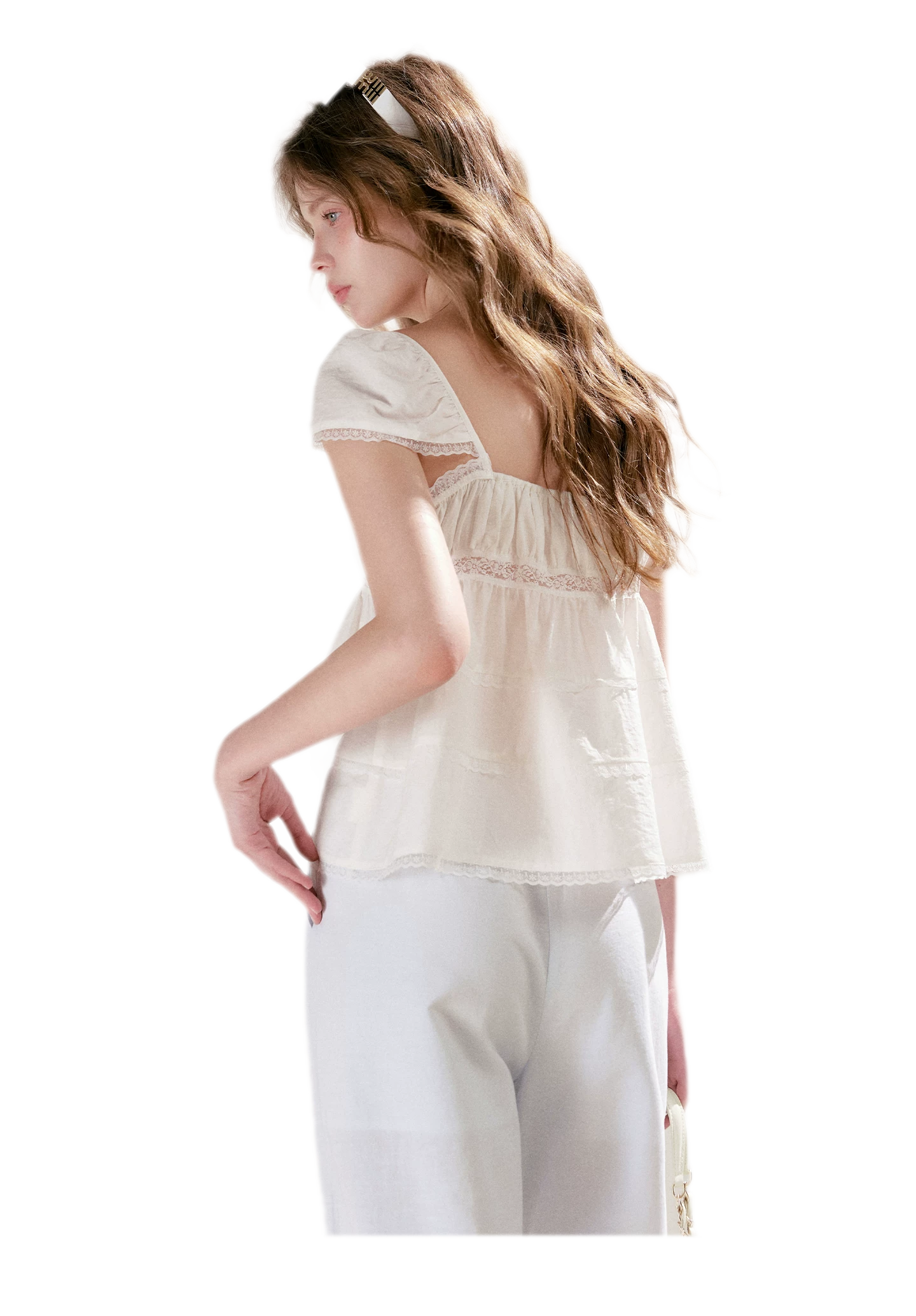 Lace Trim Square Top
