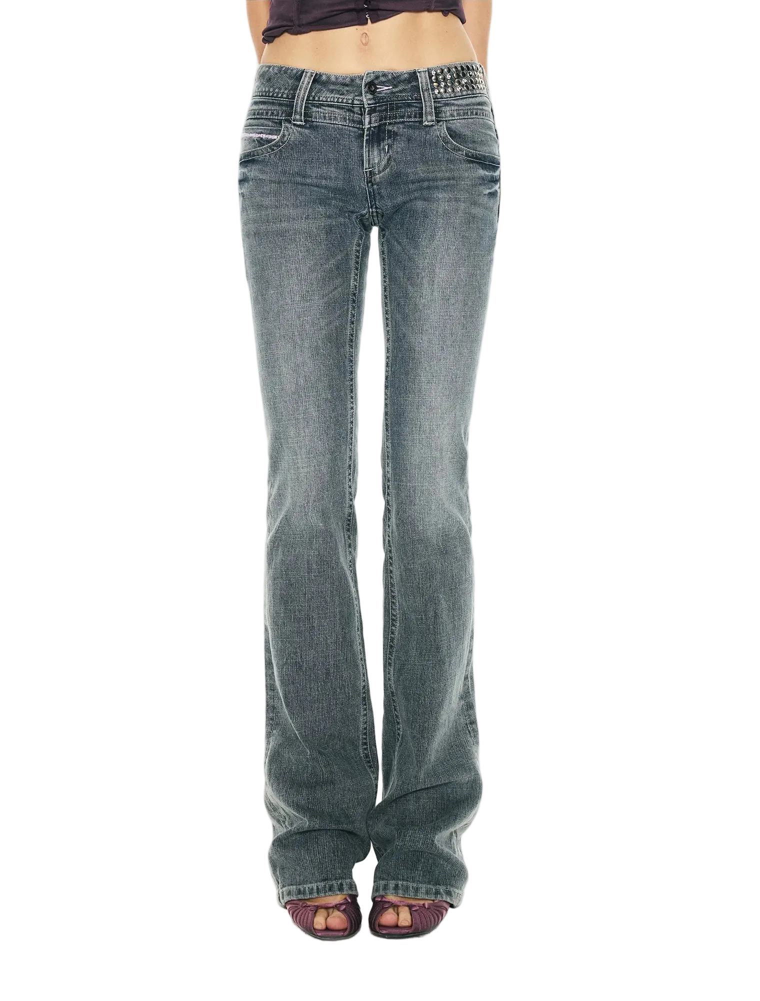 Vintage Washed Blue Denim Pants