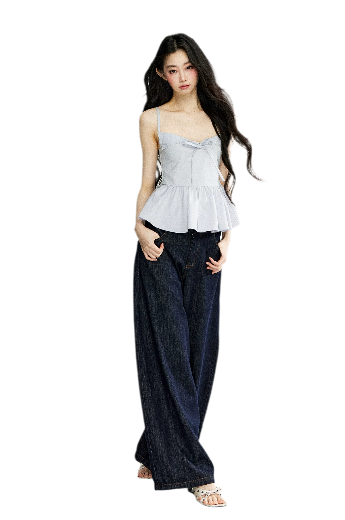 Ruffled Bow Strap Cami