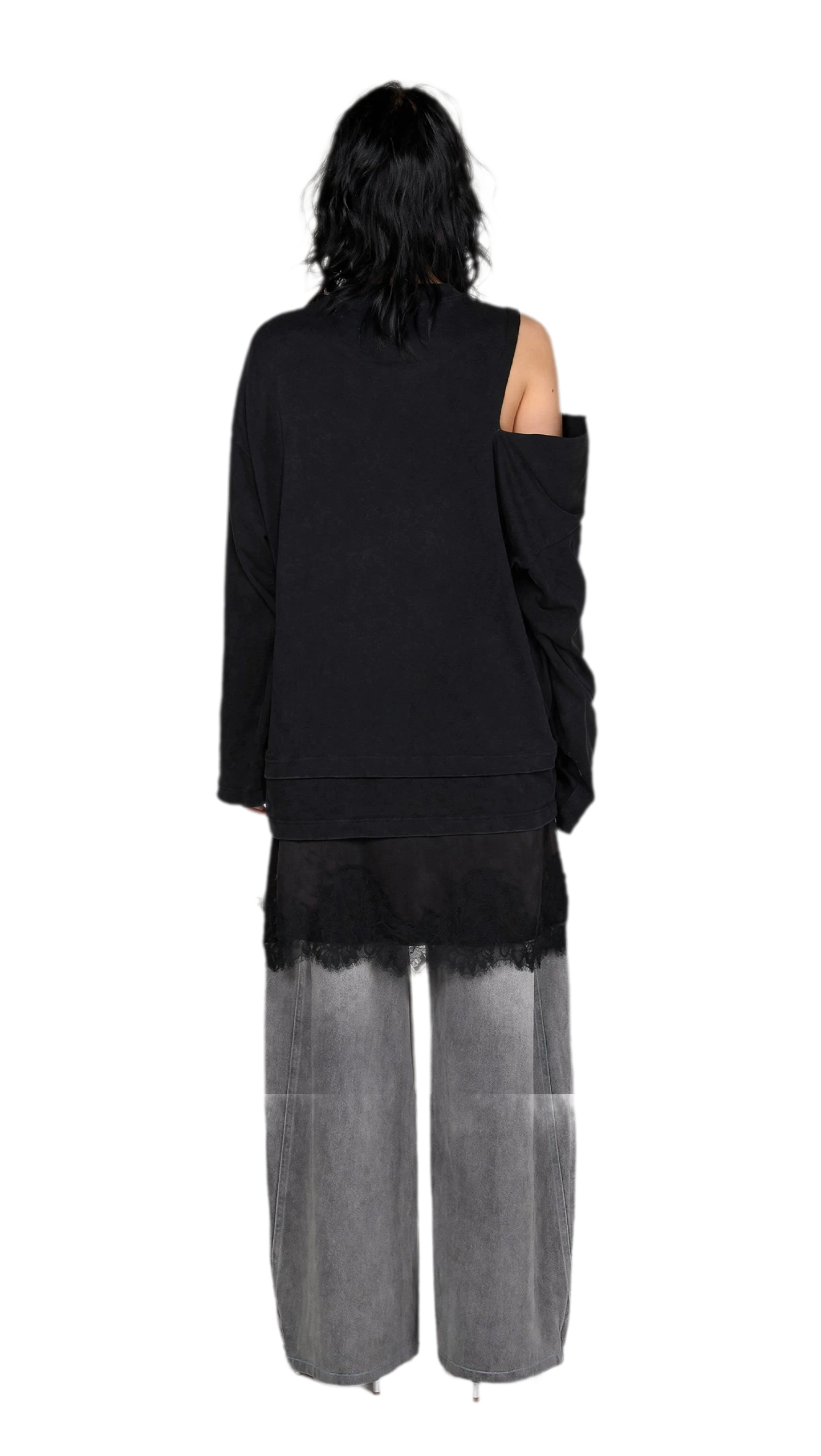 Wax-Dyed Cutout Graphic T-Shirt